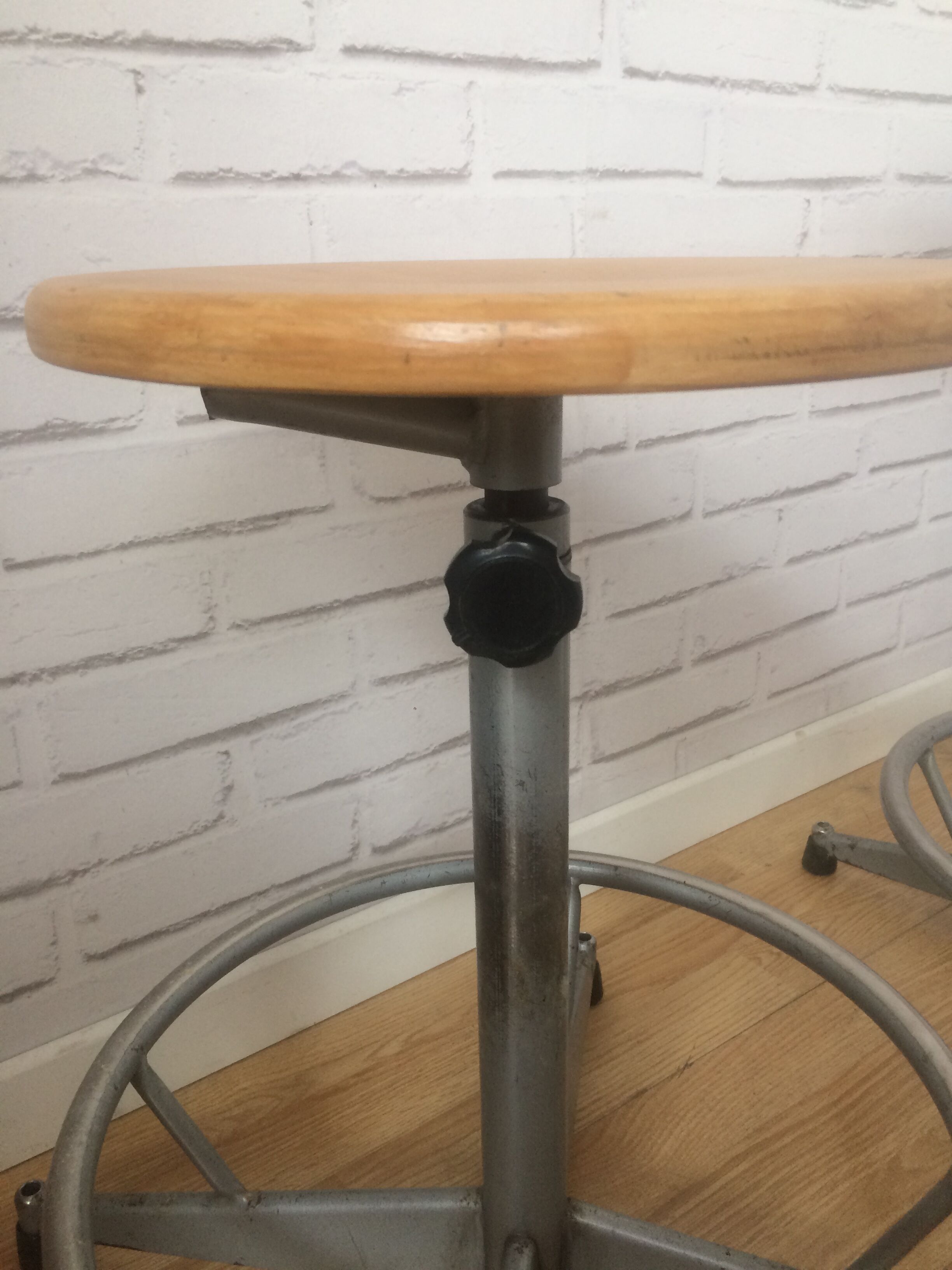 Industrial stool adjusted height