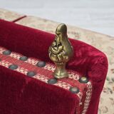 1970s, Danish "Spanish" sofa, furniture velour, ash wood legs.