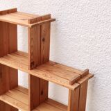 Regain mountain style pine wood shelf bookcase