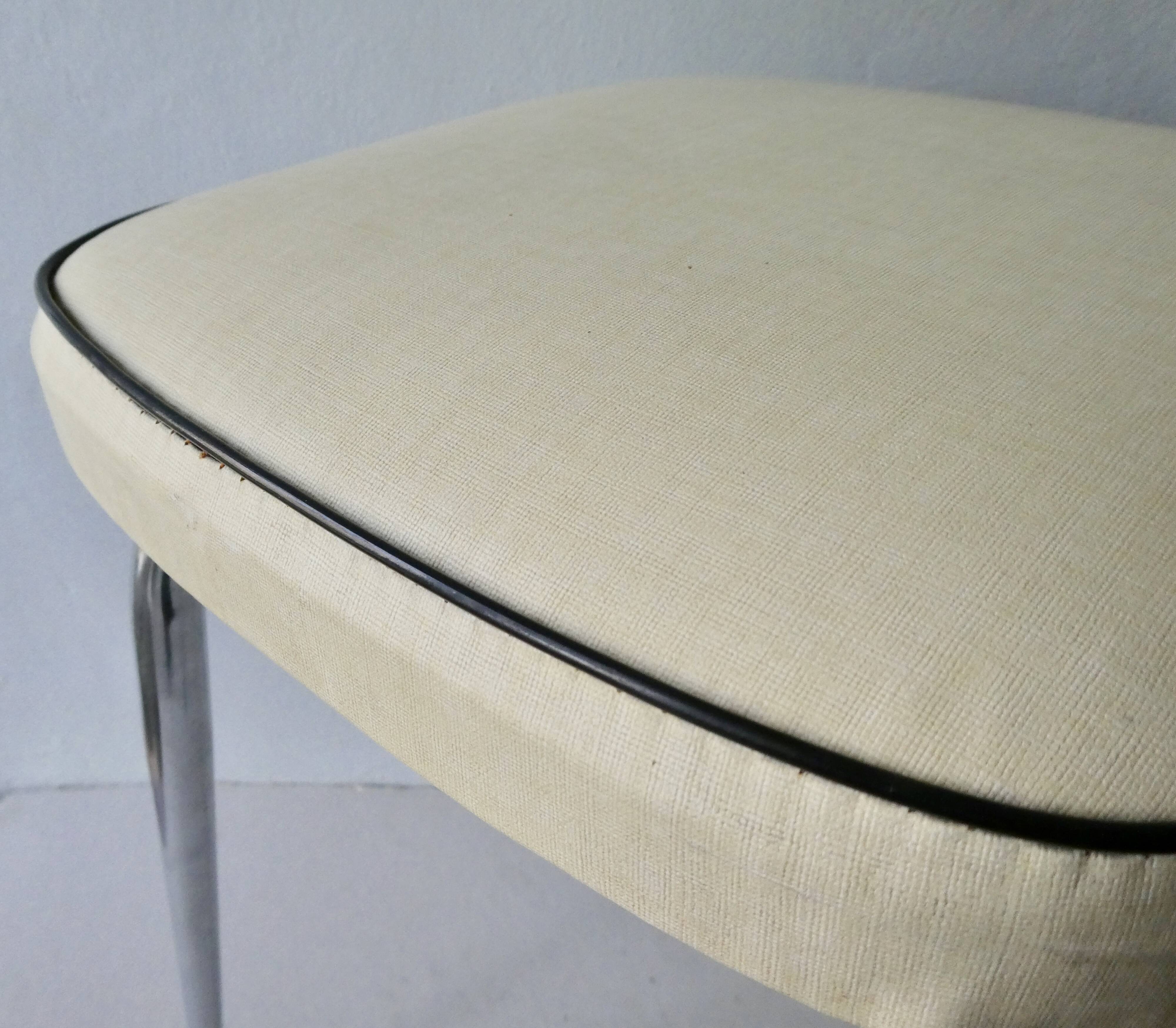 60s tabouret with tapered chrome feet