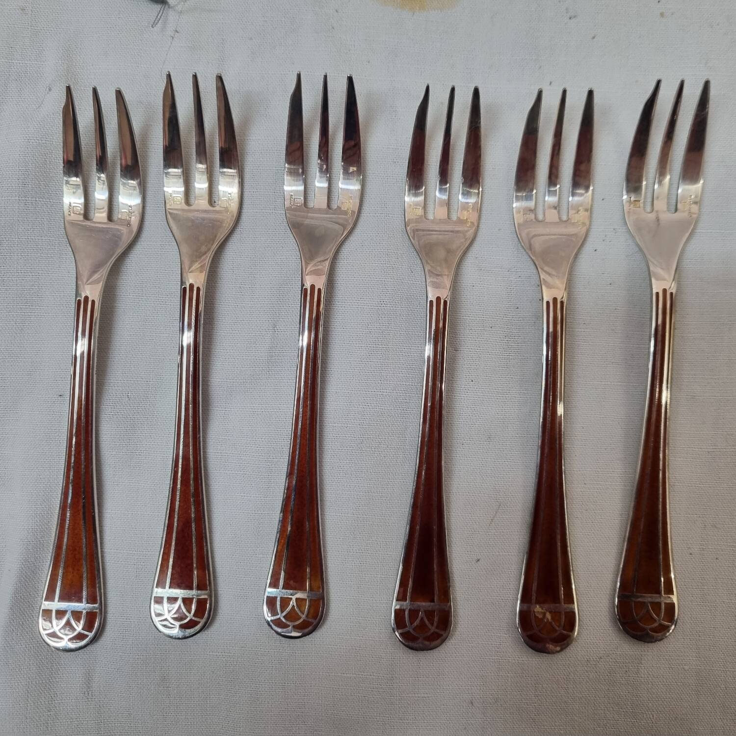 Christofle Talisman model forks, cloisonné