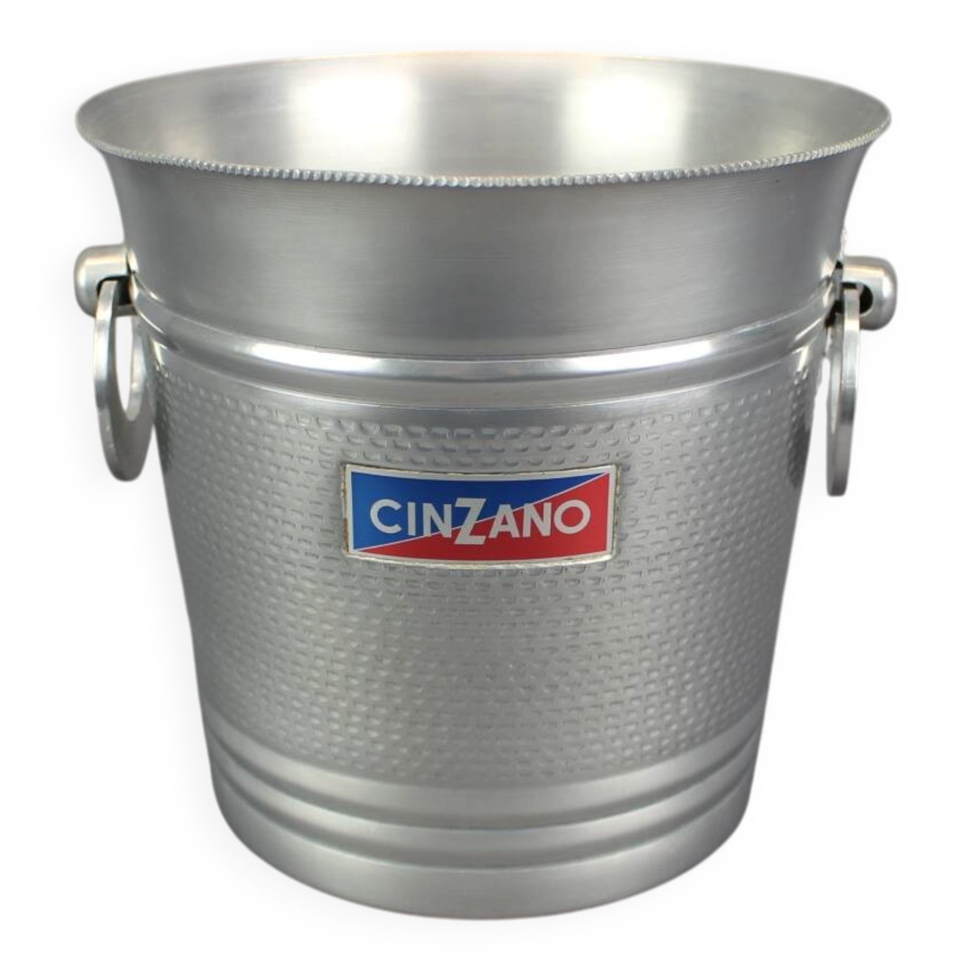 Seau à glace en aluminium Cinzano des années 1970