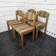 4 vintage self chairs from the 60s with wool seats