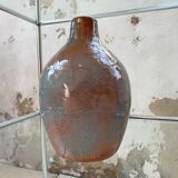 Vase terre émaillée signé