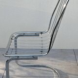 Set of 2 chrome metal chairs, Italian style from the 70s