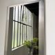 Brushed stainless steel mirror circa François Monnet and Joelle Ferlande