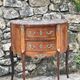Small half-moon chest of drawers in Louis XV style marquetry, 19th century period
