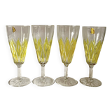 Set of 4 glasses - VMC Reims Arlequin champagne flutes - yellow decor