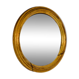 Small convex gilt wood mirror / witch's eye 1960s