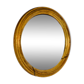 Small convex gilt wood mirror / witch's eye 1960s