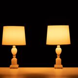 small Marble Table lamps Hollywood Regency 1970s Italy