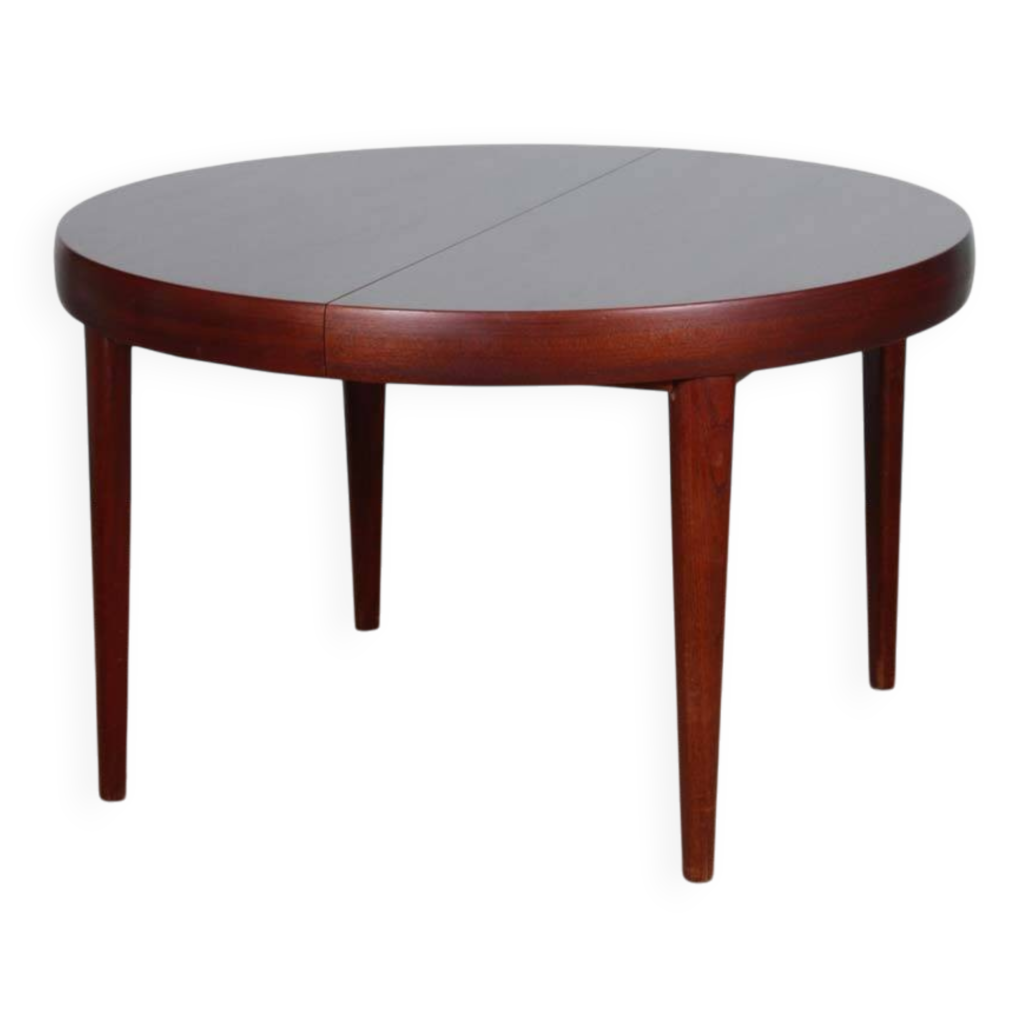 Round extendable dining table in Rio rosewood, 1960