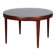 Round extendable dining table in Rio rosewood, 1960