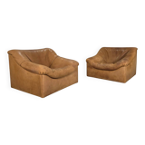2x De Sede DS-46 vintage 1970s design leather lounge chair