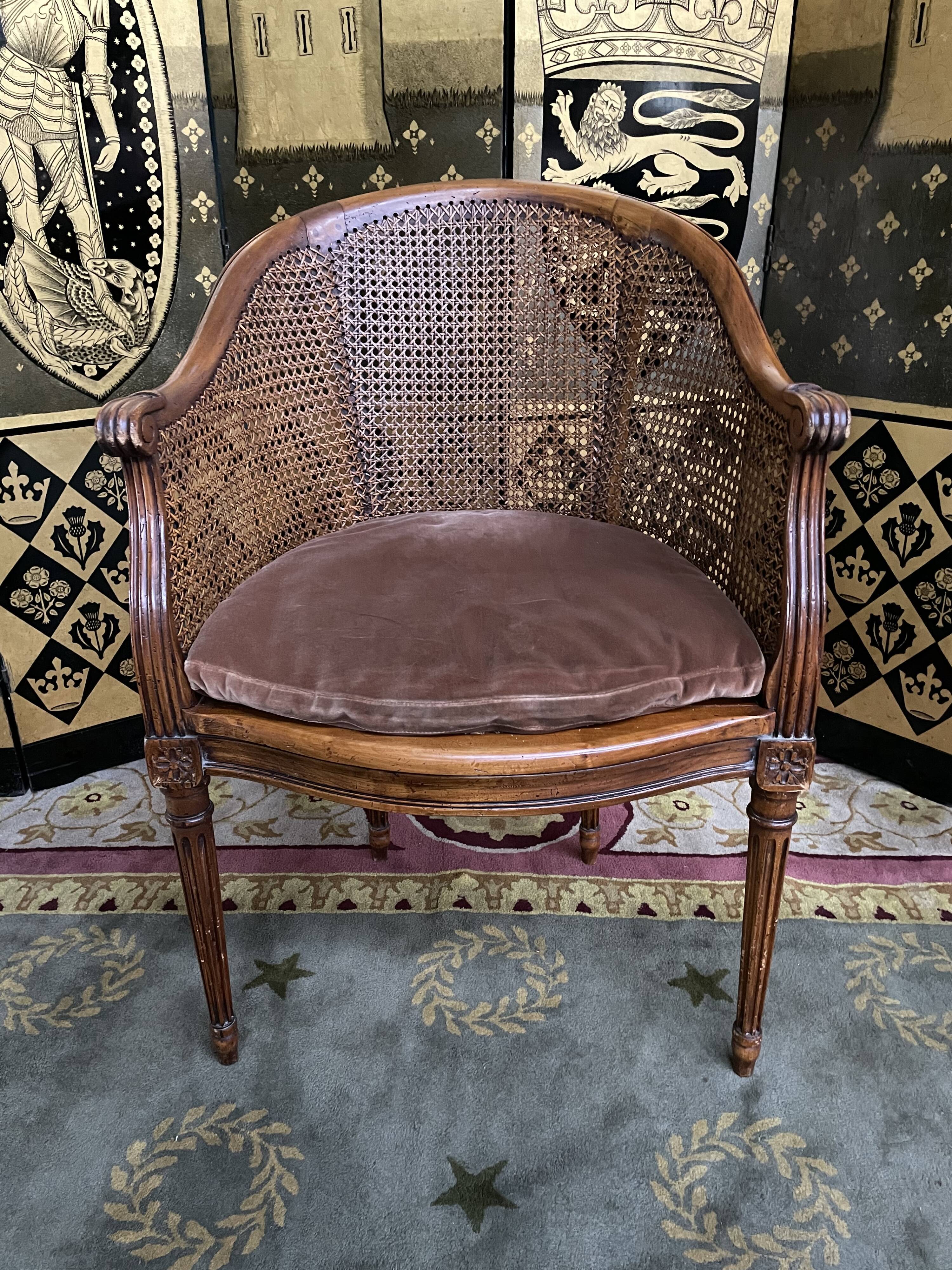 Office armchair Louis XVI cannage