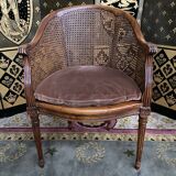 Office armchair Louis XVI cannage