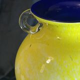 Murano Glass - Moretti Workshop - Large designer glass vase with inclusions