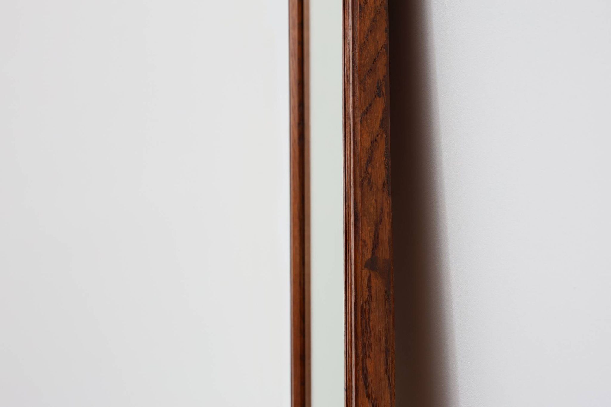 French art deco mirror with carved oak wooden frame, ca. 1930
