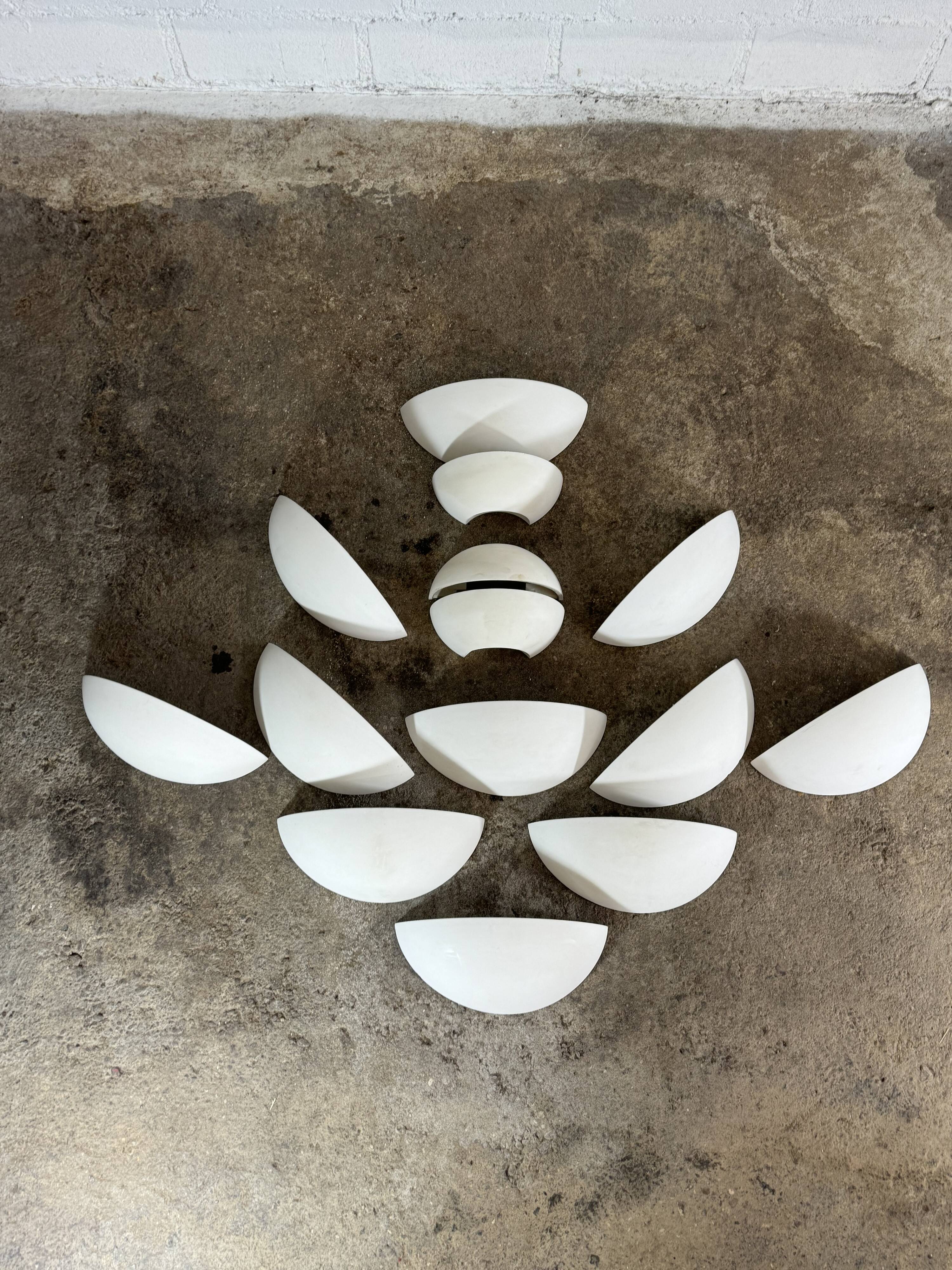 Set of 14 SEDAP plaster wall lights