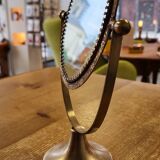 Brass standing mirror