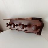 Vintage wall-mounted coat rack in solid oak