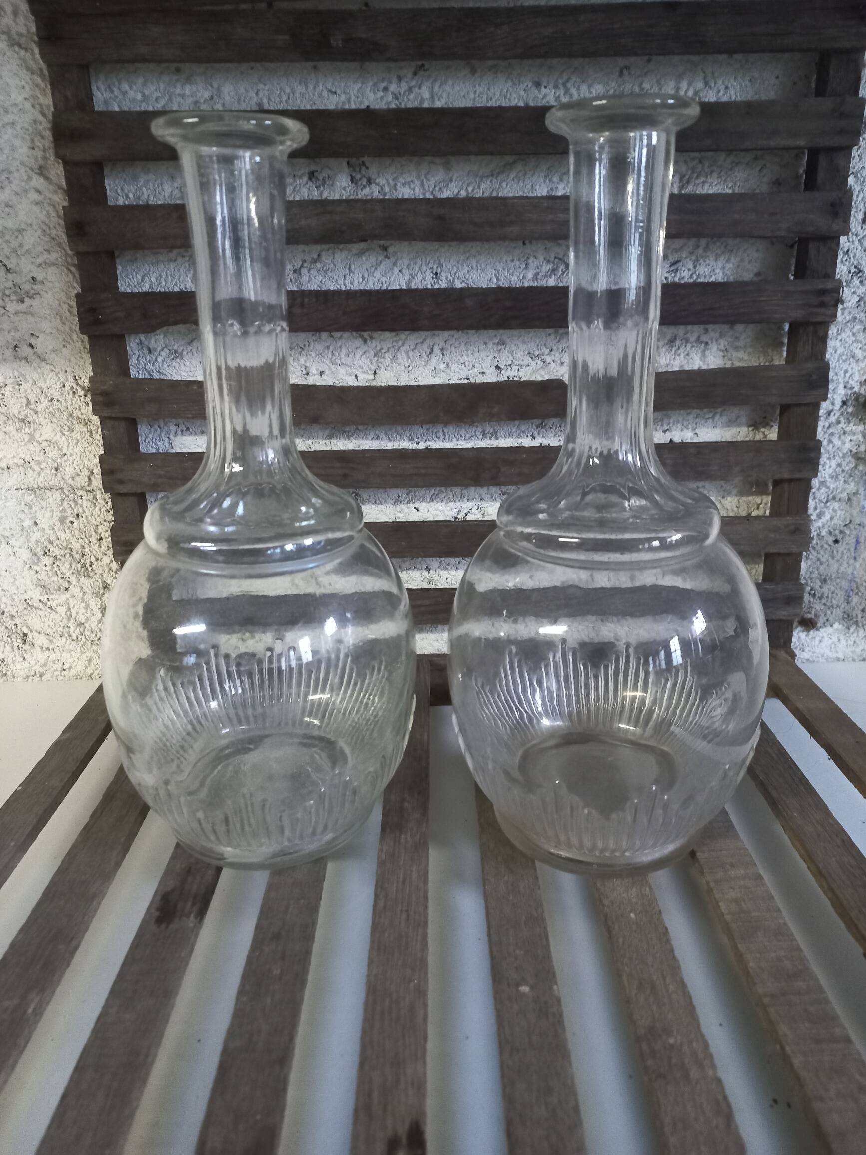 Art Deco style glass carafes