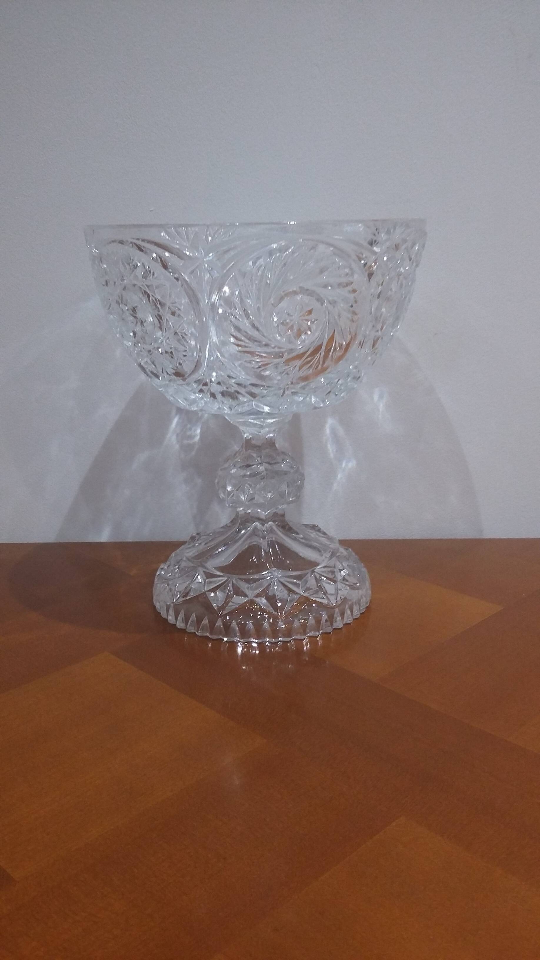 Large Bohemian Crystal Cup