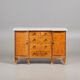 Antique cherry wood chest of drawers with marble top, 1920's