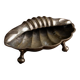 Argent metal ashtray in shell shape with feet – 1960s Italy vintage decor, gift idea for her
