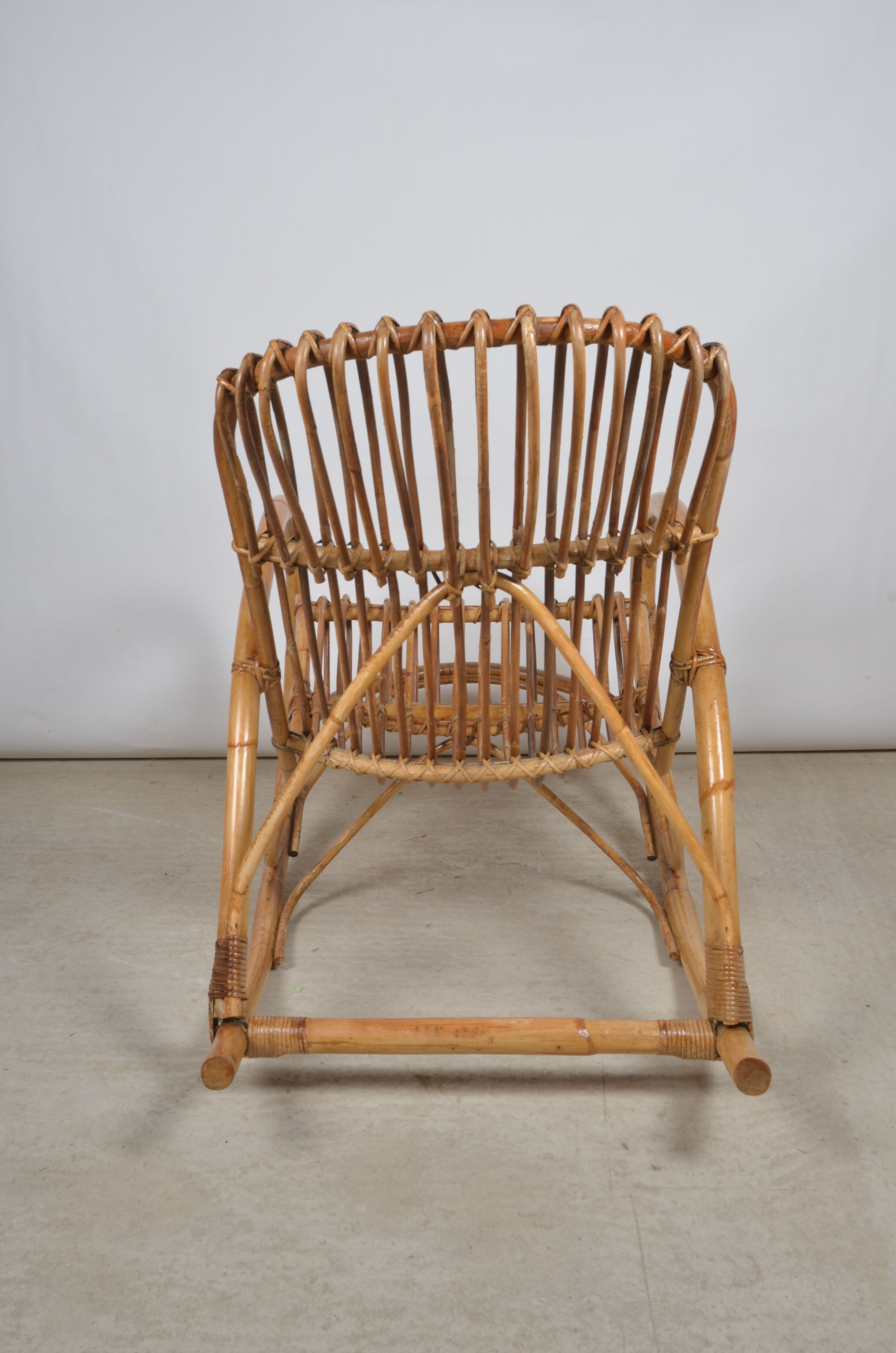 Rocking-chair bamboo and rattan