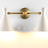 Italian wall lamp sconce double white