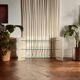 Artelano shelf/console Roche Bobois travertine and glass 1970s