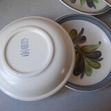 Lot de 11 anciennes assiettes creuses GIEN modèle Nairobi 20 cm