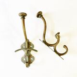Antique patinated brass coat hooks