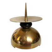 Large hammered brass candlestick silversmith Holemans Brussels