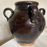 Produit BHV Jarre XXL de terre vernissée marron début 20e