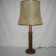 Charles Dudouyt style lamp in turned wood from the 1940s