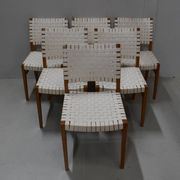 Suite de 6 chaises vintage en hêtre clair fin XXe