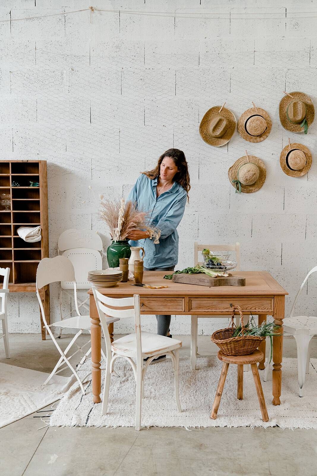 Table / bureau vintage brut