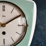 Vintage ceramic clock silent wall clock "Elbor green celadon"