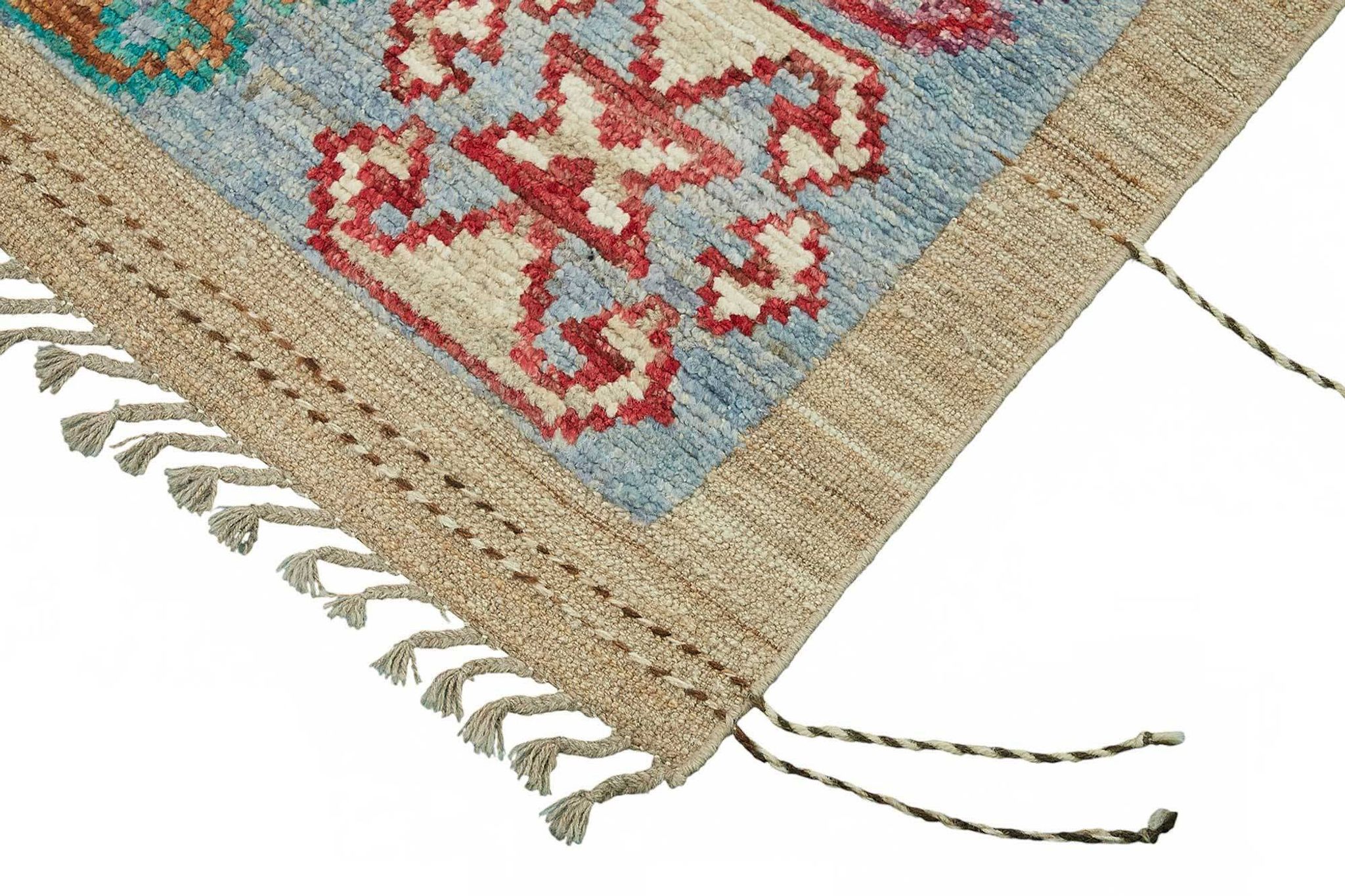 Handwoven Tribal One of a Kind 204 cm x 312 cm Multicolor Wool Carpet