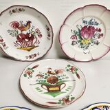 Collection of 5 plates in Faience, décor Strasbourg, Rouen .....