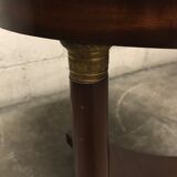 Side table tripod Empire style in solid mahogany and grey marble tray