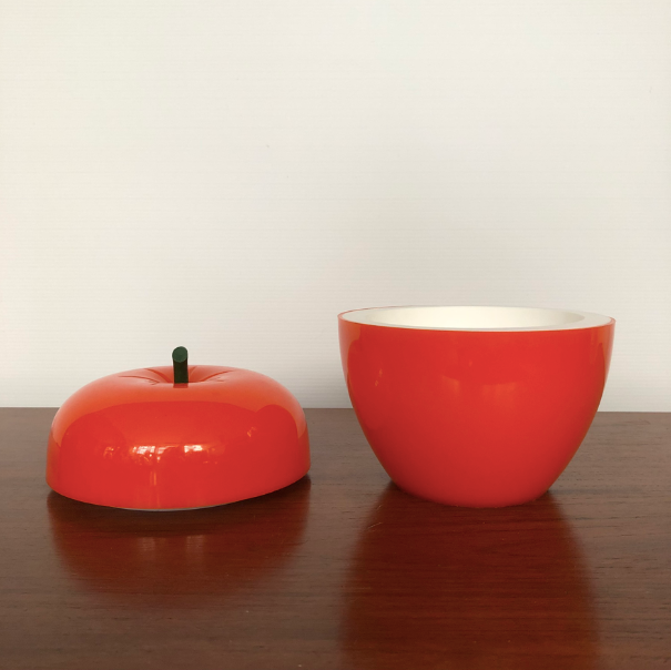 Vintage orange apple ice bucket