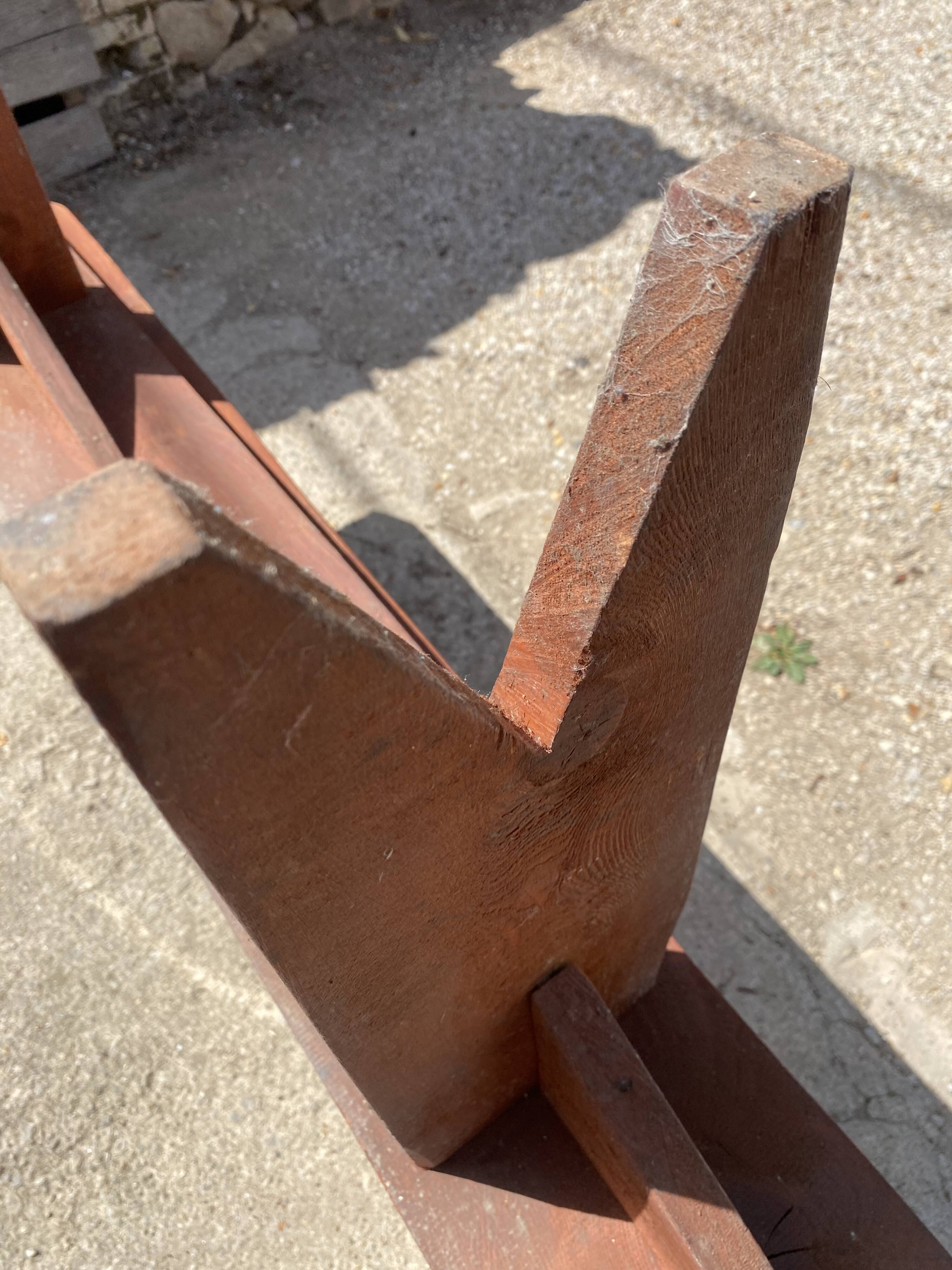 Pair of solid wood farmhouse benches 250cm for rustic farmhouse table 1950