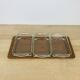 Teak and Danish glass aperitif platter from the 60s.