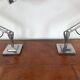 Pair of vintage stripped and polished Herbert Terry anglepoise lamps