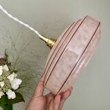 Vintage pink and red Clichy glass lampshade pendant light