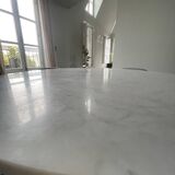 Table à manger en marbre blanc Carrara de Arflex