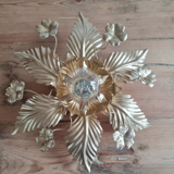 Golden brass flower wall lamp
